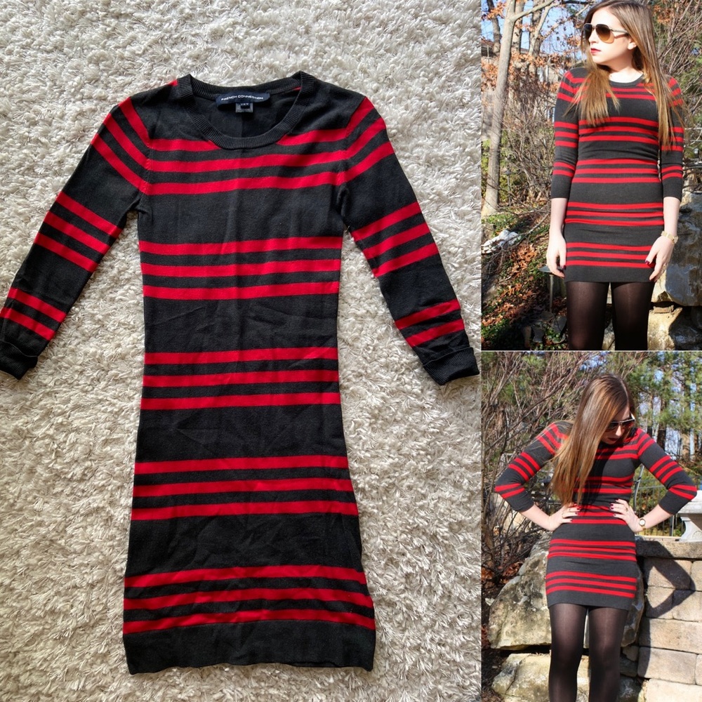 French Connection Striped Sweater Dress